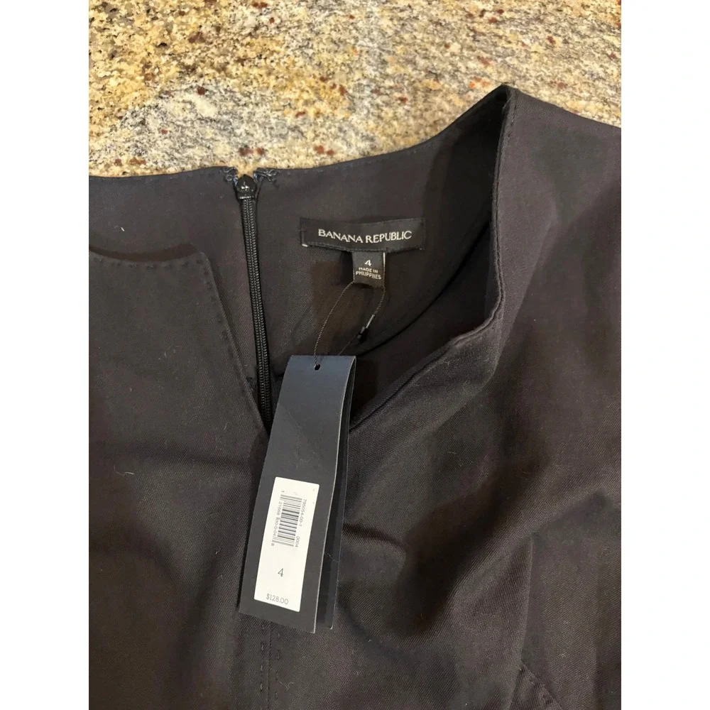 NWT Banana Republic Black Dress Women's Size 4 Short Sleeve Career Business $128